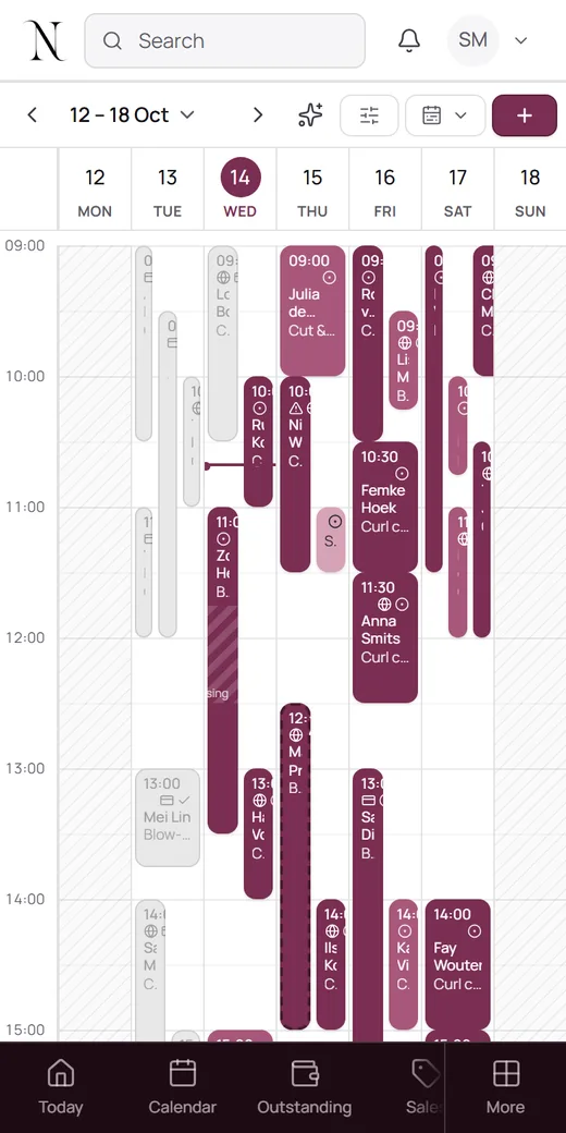 The same calendar on a phone