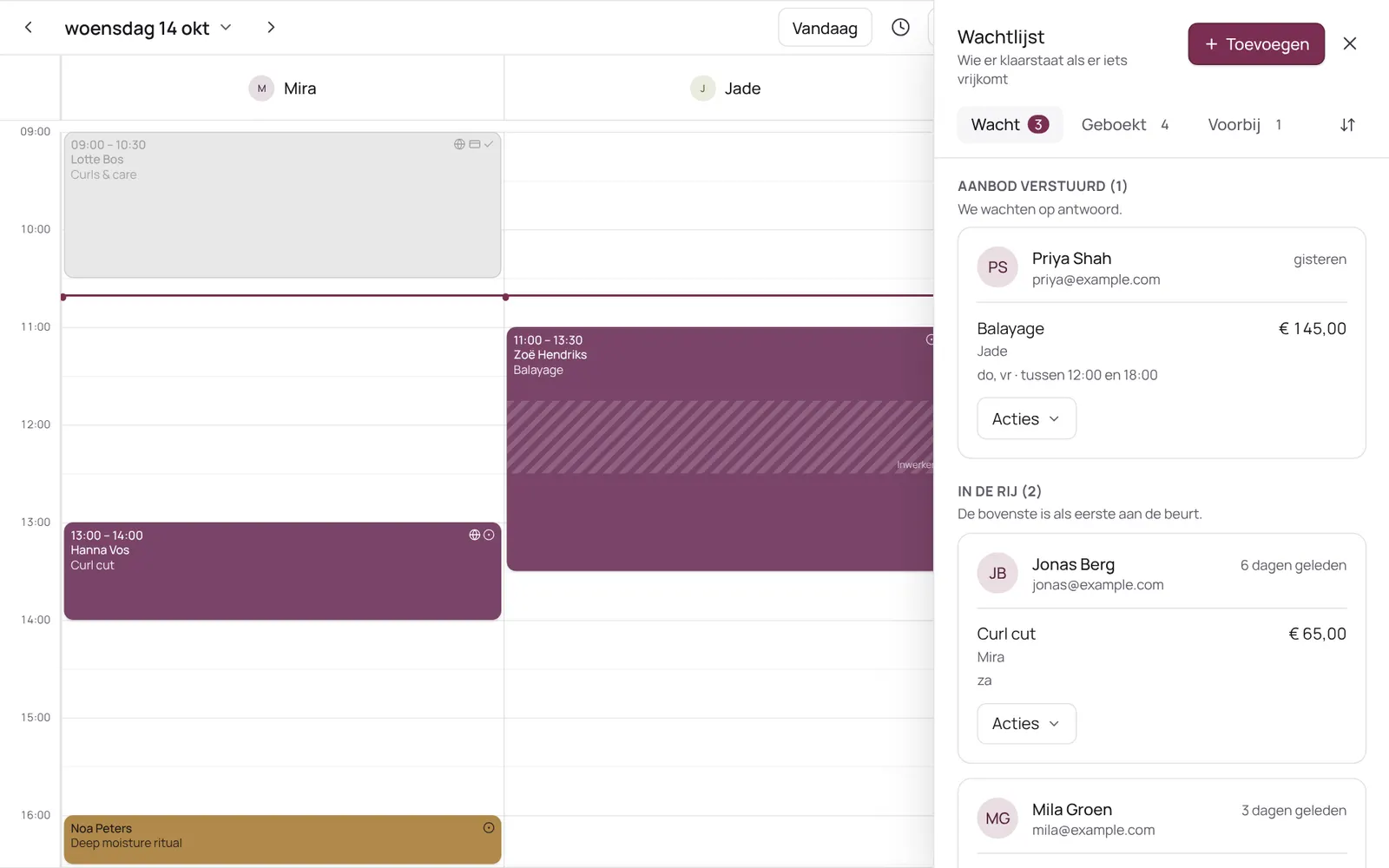 De wachtlijst naast de agenda