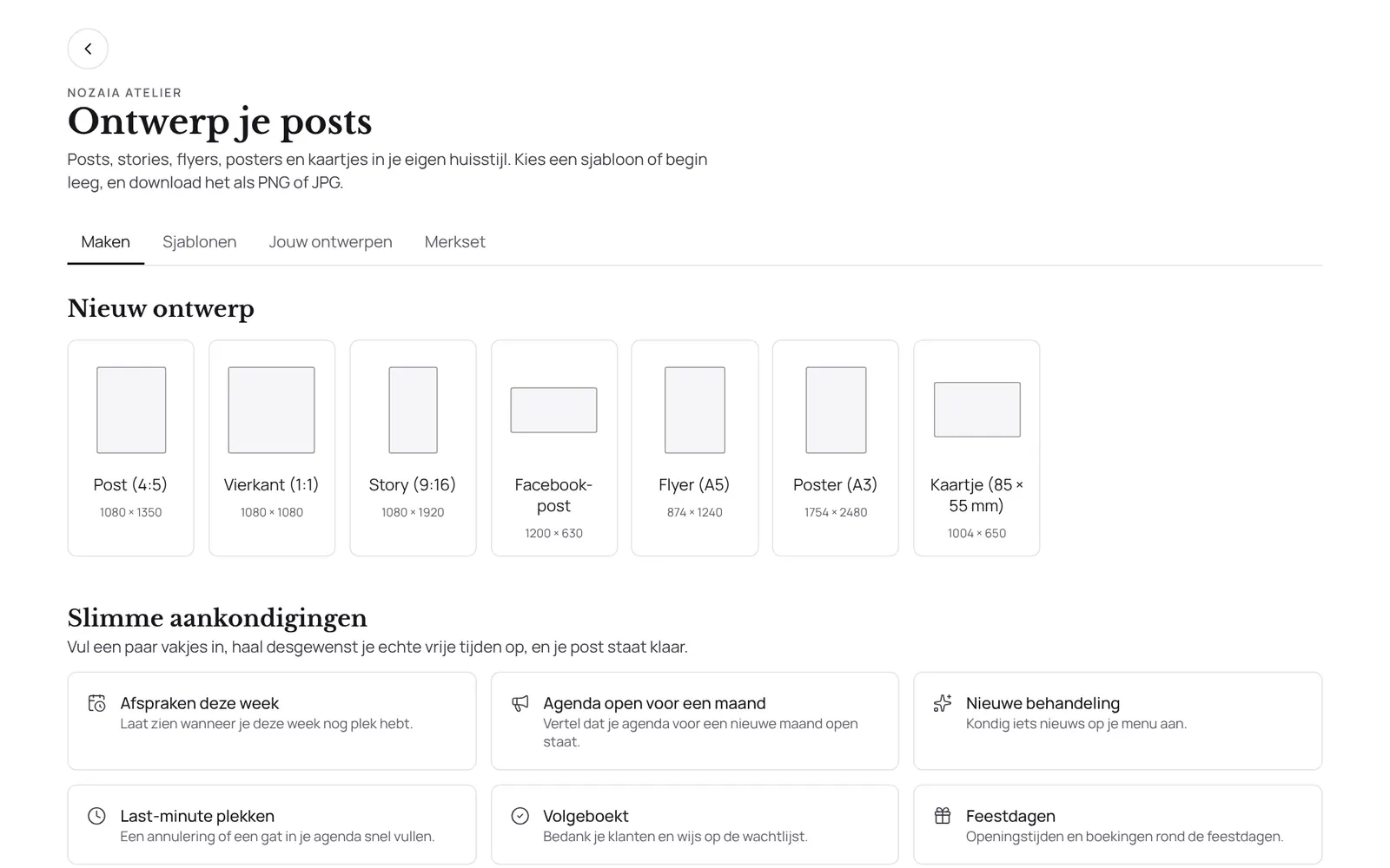 Atelier, waar je Instagram-posts ontwerpt