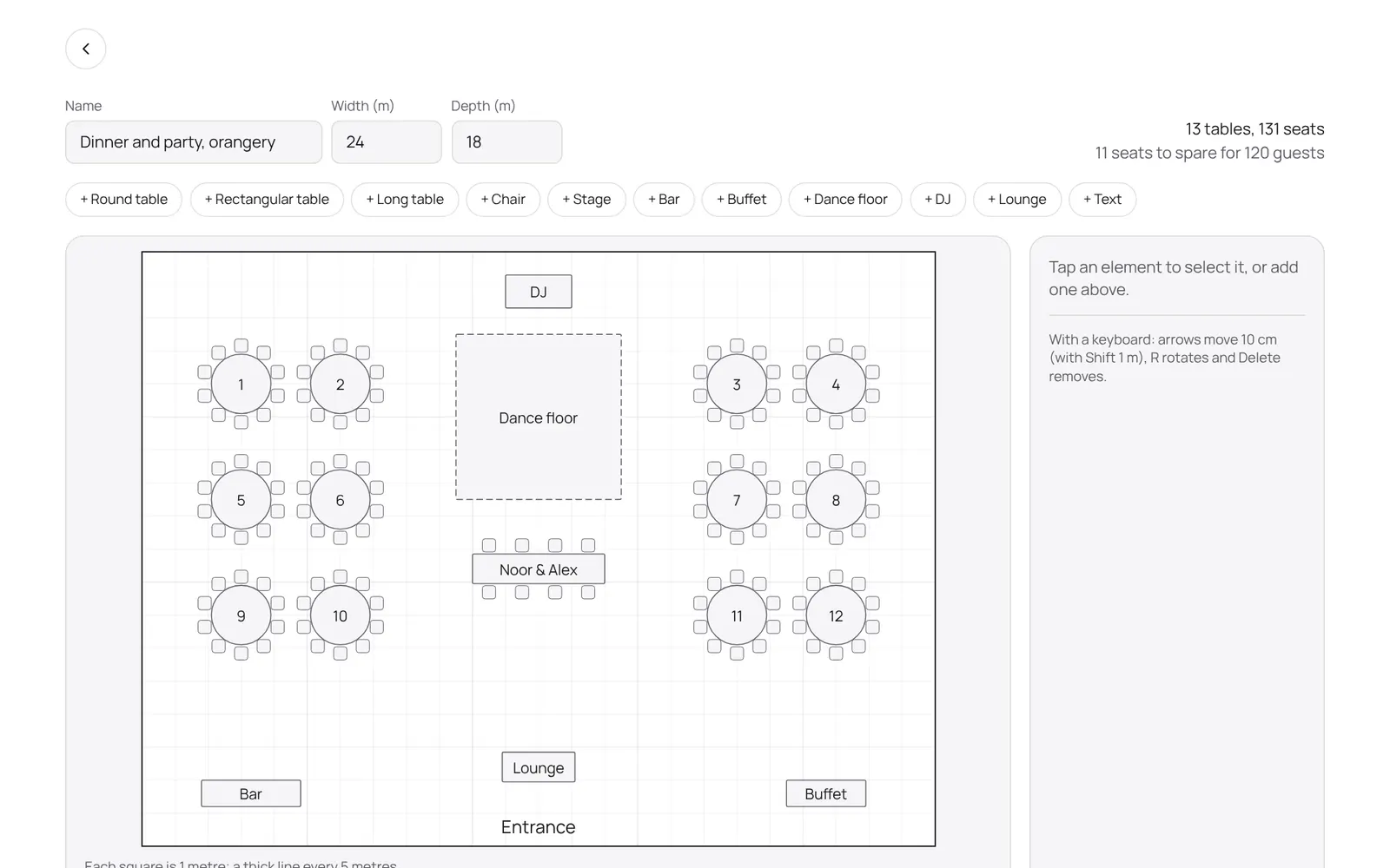 The floor plan of a space